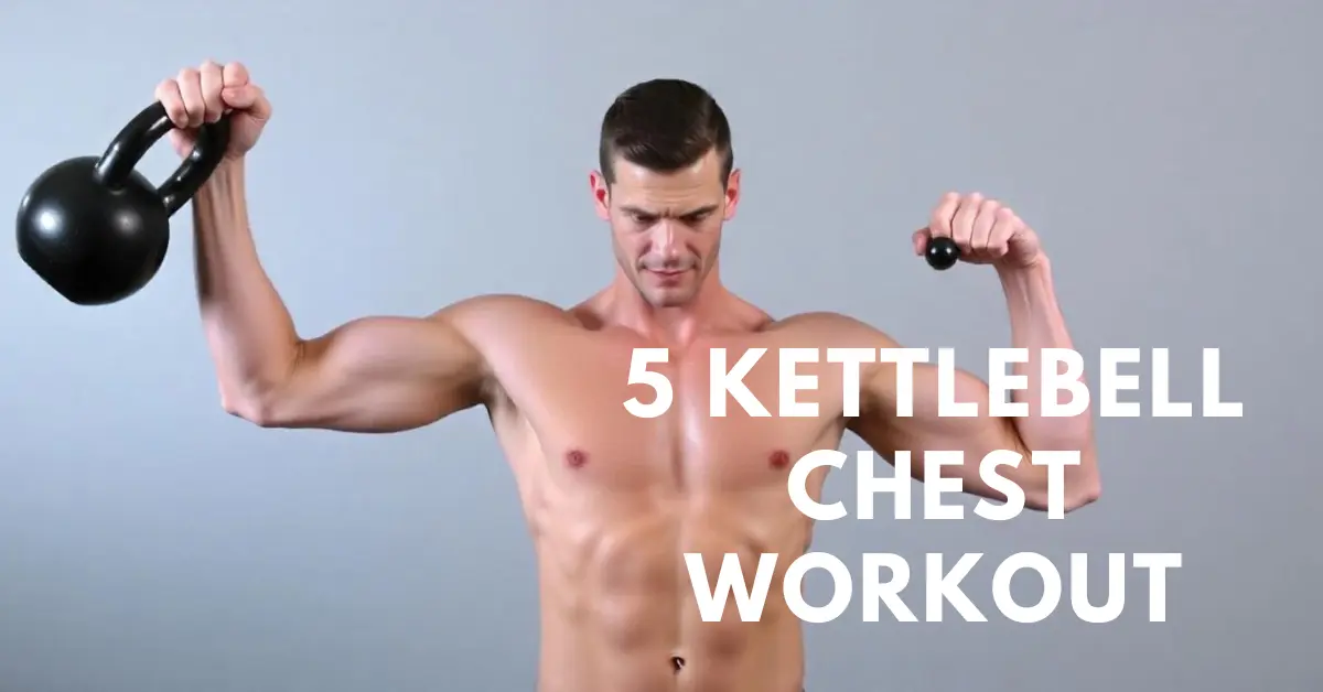 a man doing exercise with kettlebell for bigger chest