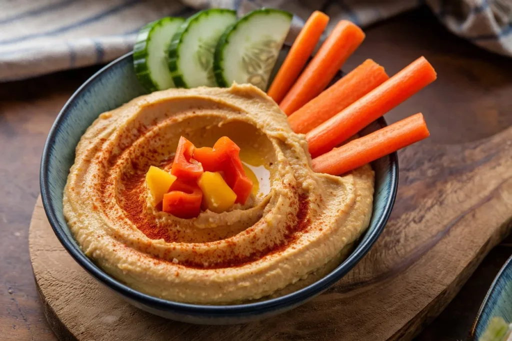 Hummus with Veggies a Easy High-Protein Snack