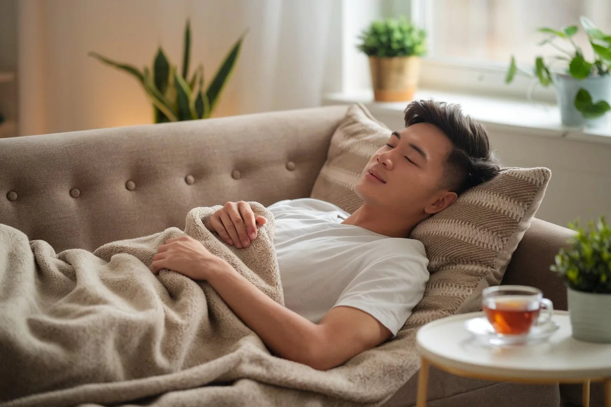 a man taking rest to Speed Up Muscle Strain Recovery