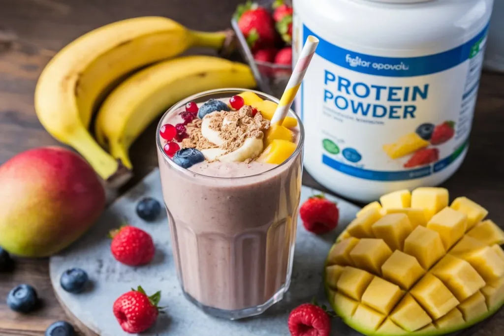 Smoothies with Protein Powder a High-Protein Snacks 